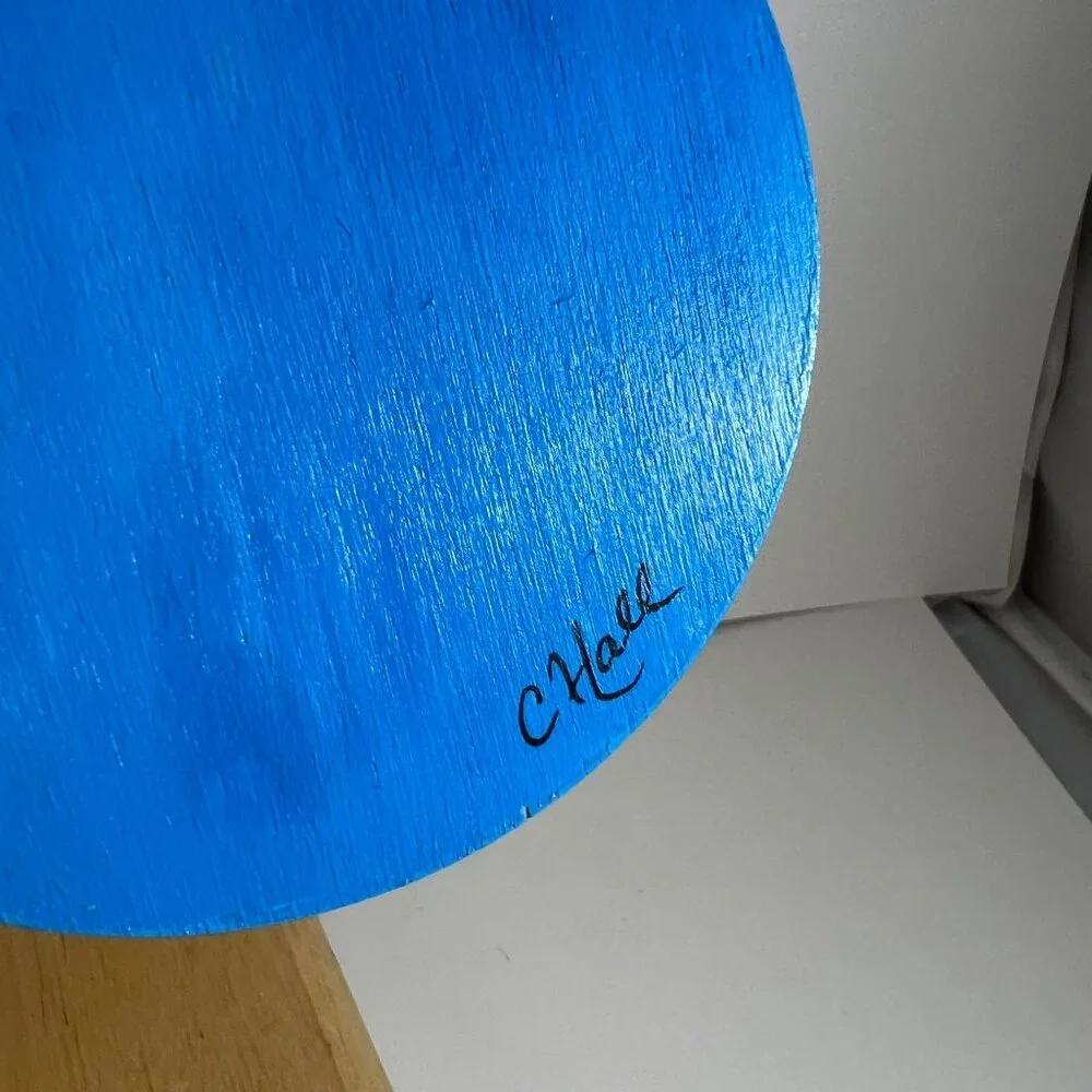 Hand-Painted Wooden Ornament With Ocean & Beach Scene - Picture 3 of 3